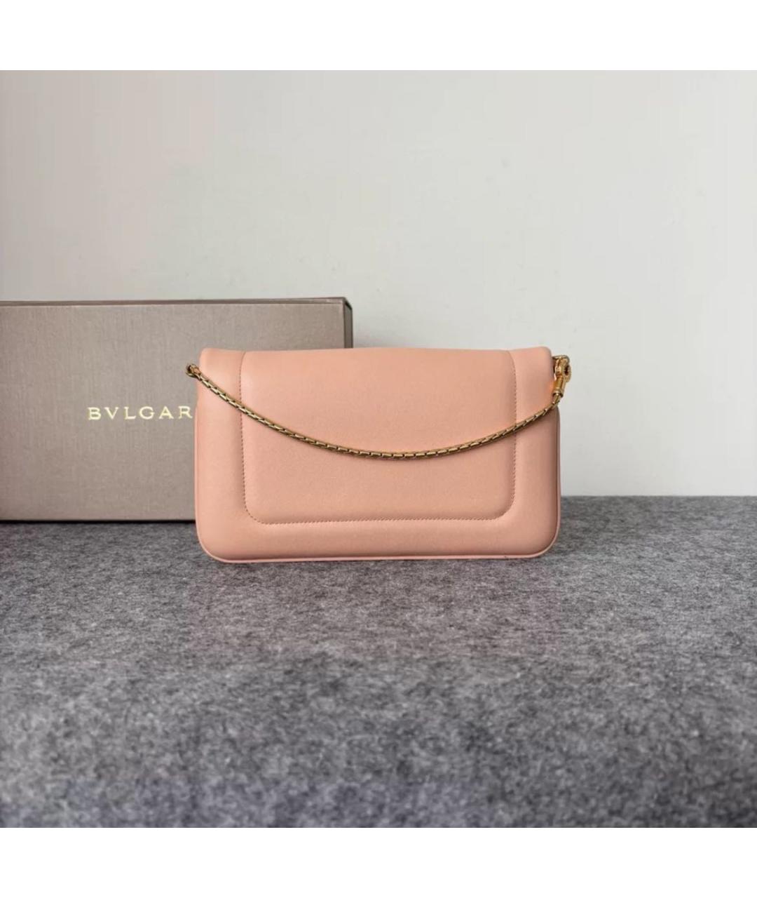 BVLGARI Коралловая кожаная сумка через плечо, фото 2
