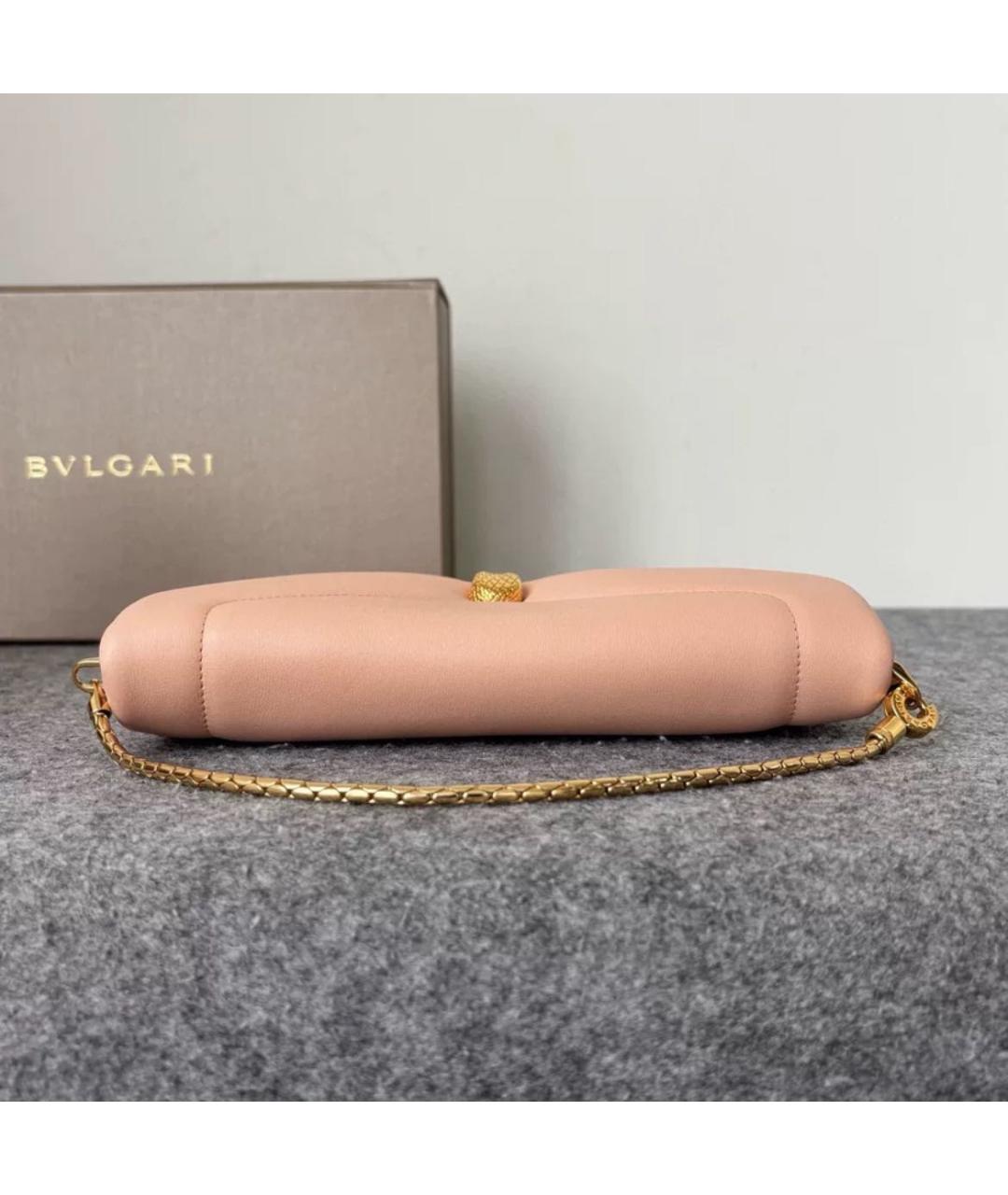 BVLGARI Коралловая кожаная сумка через плечо, фото 4