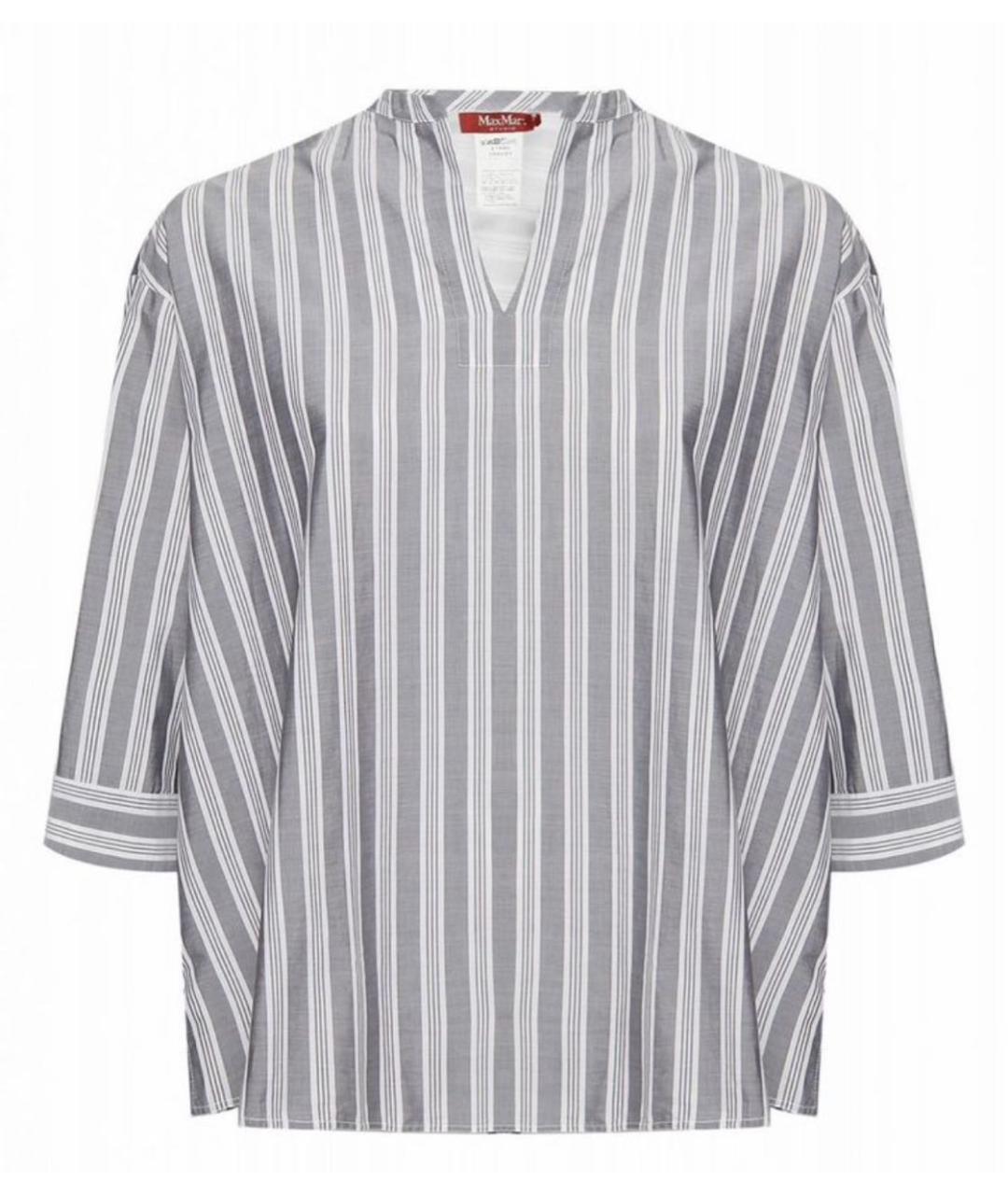 MAX MARA Серая хлопковая рубашка, фото 1