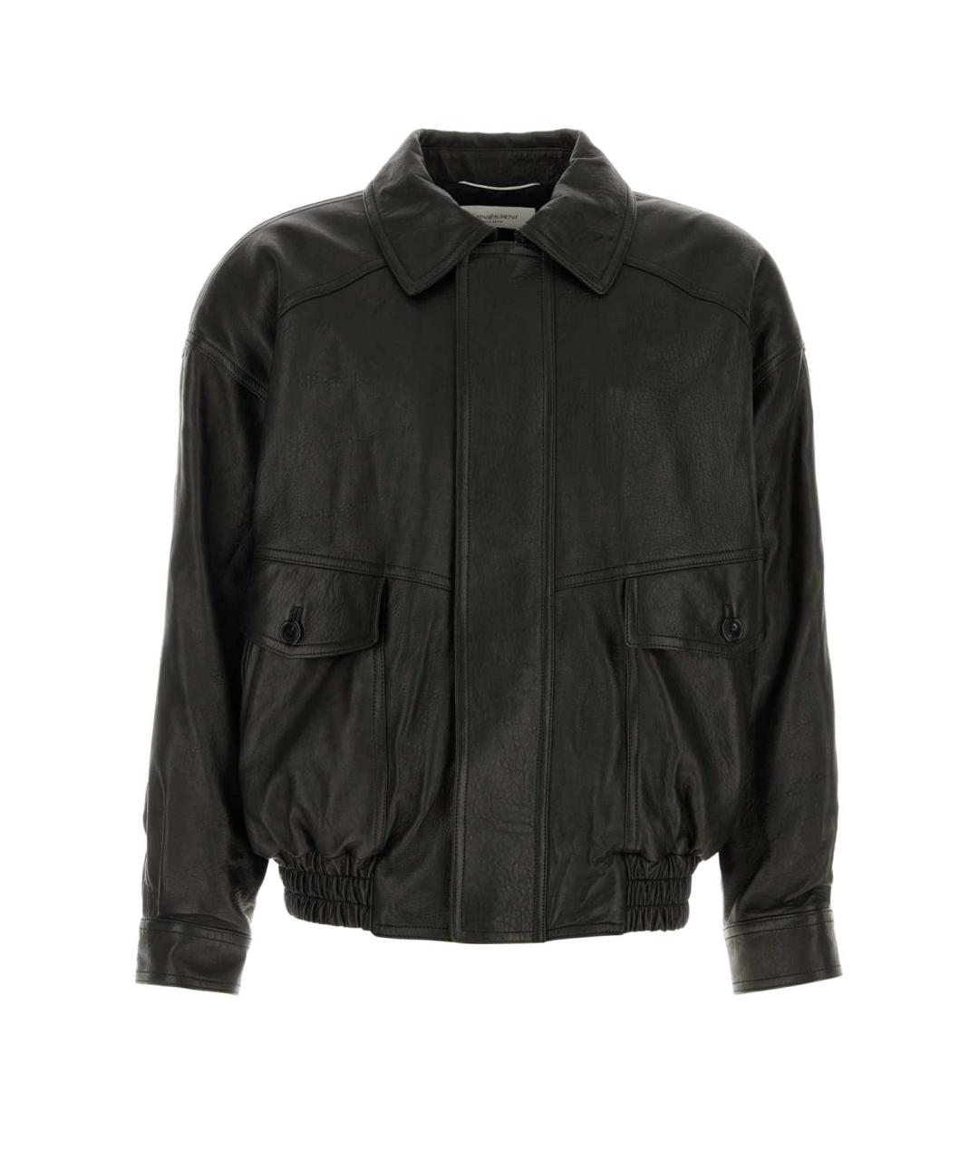 SAINT LAURENT Черная кожаная куртка, фото 1