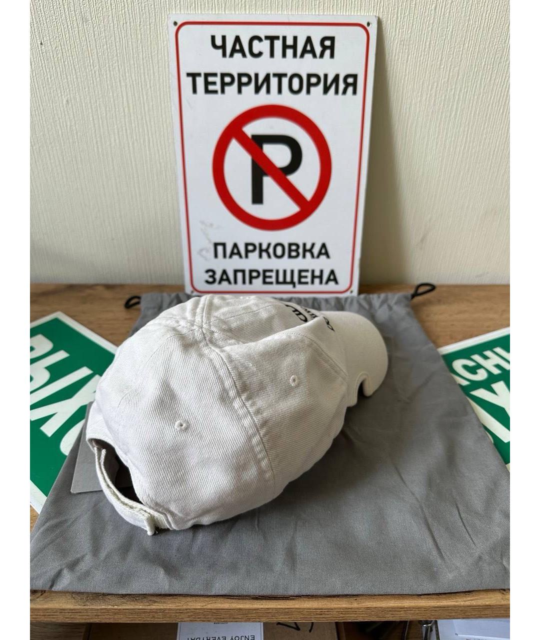 BALENCIAGA Белая хлопковая кепка, фото 3