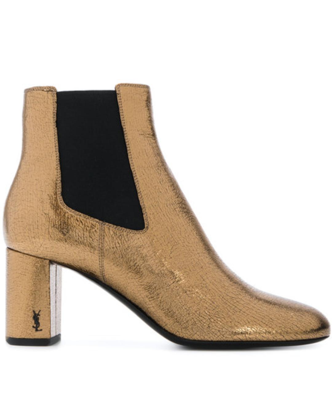 SAINT LAURENT Золотые ботинки, фото 1
