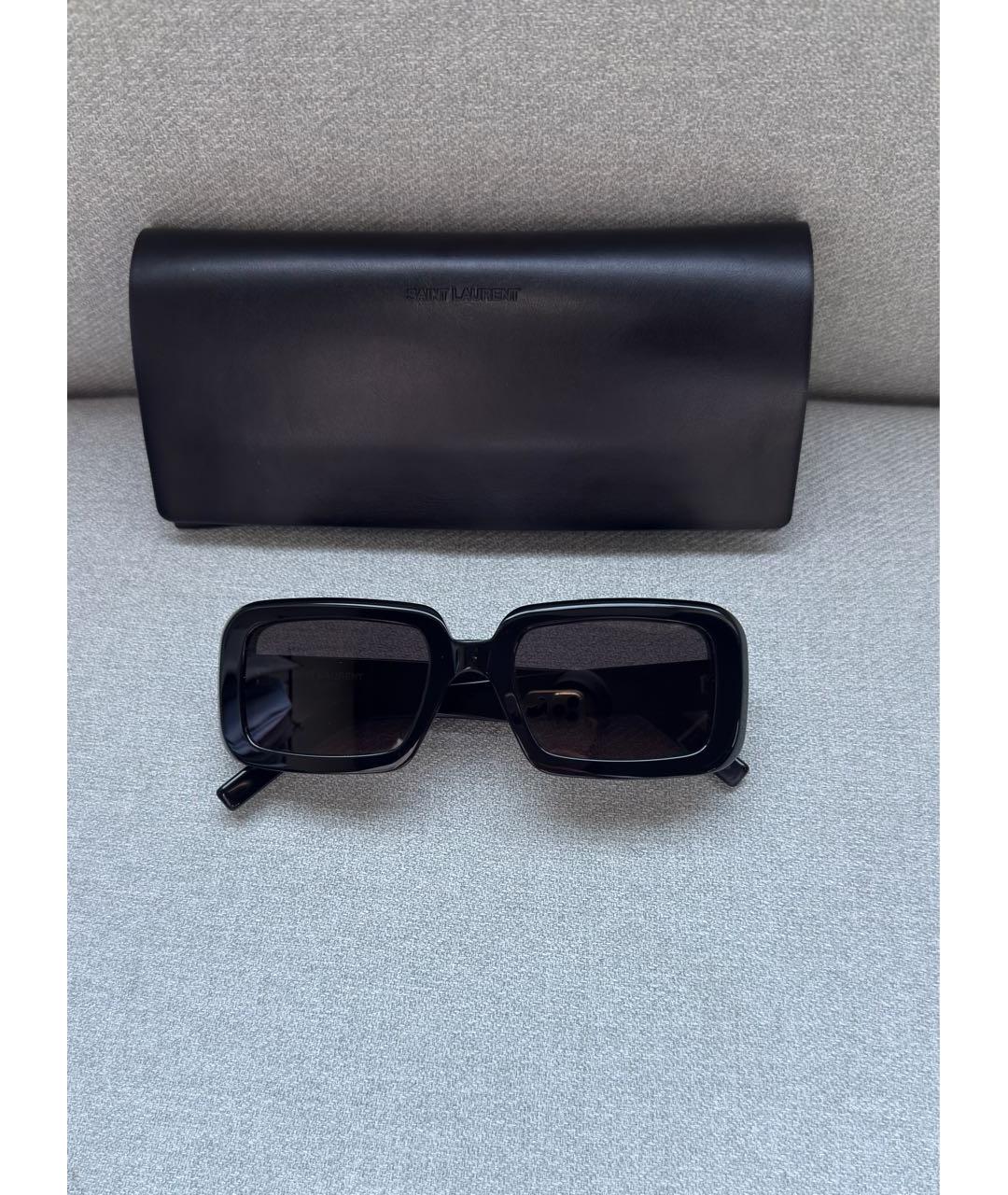 SAINT LAURENT Черные пластиковые солнцезащитные очки, фото 4
