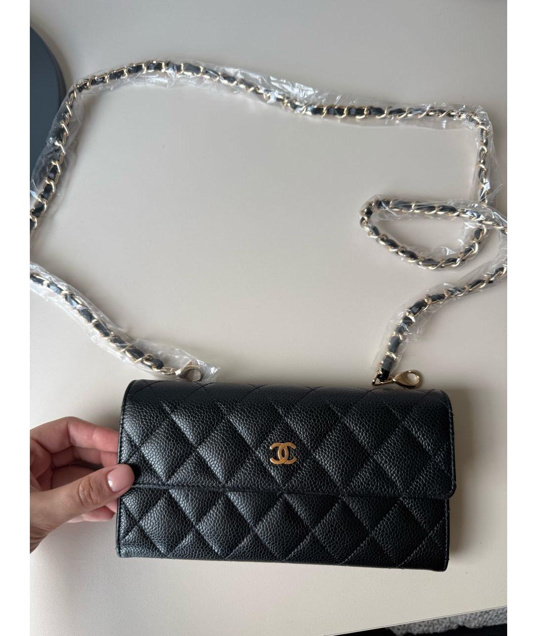 CHANEL Черная кожаная сумка через плечо, фото 9