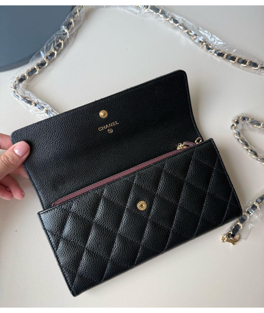 CHANEL Черная кожаная сумка через плечо, фото 7