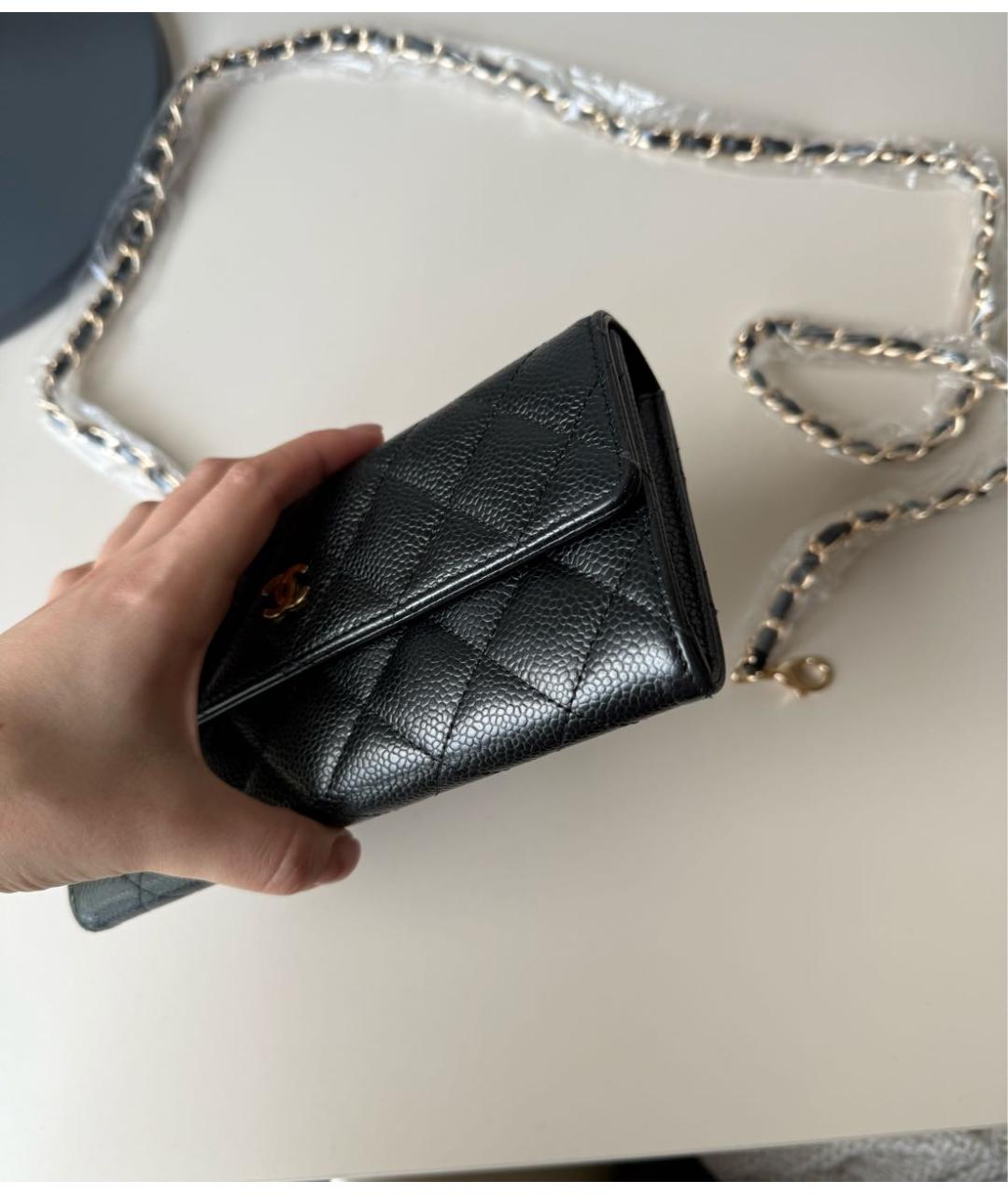 CHANEL Черная кожаная сумка через плечо, фото 4