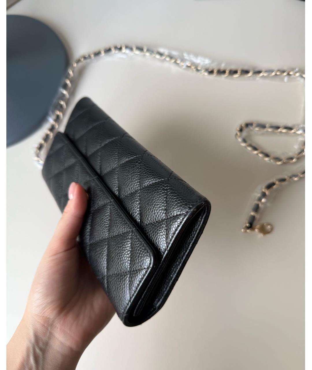 CHANEL Черная кожаная сумка через плечо, фото 5