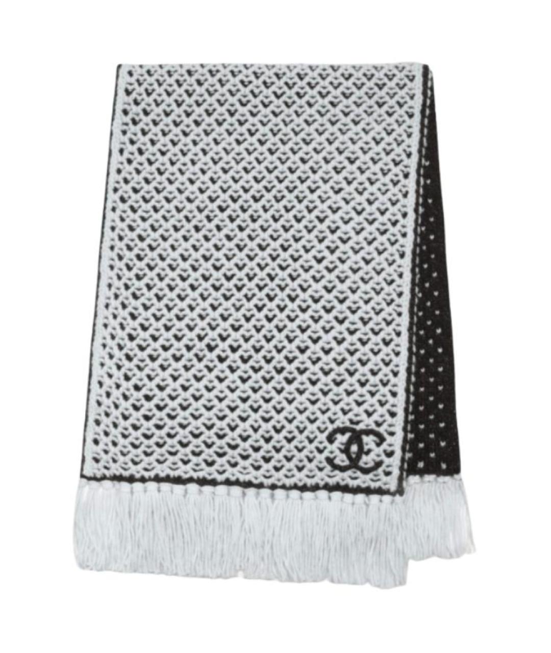 CHANEL Черный кашемировый шарф, фото 1