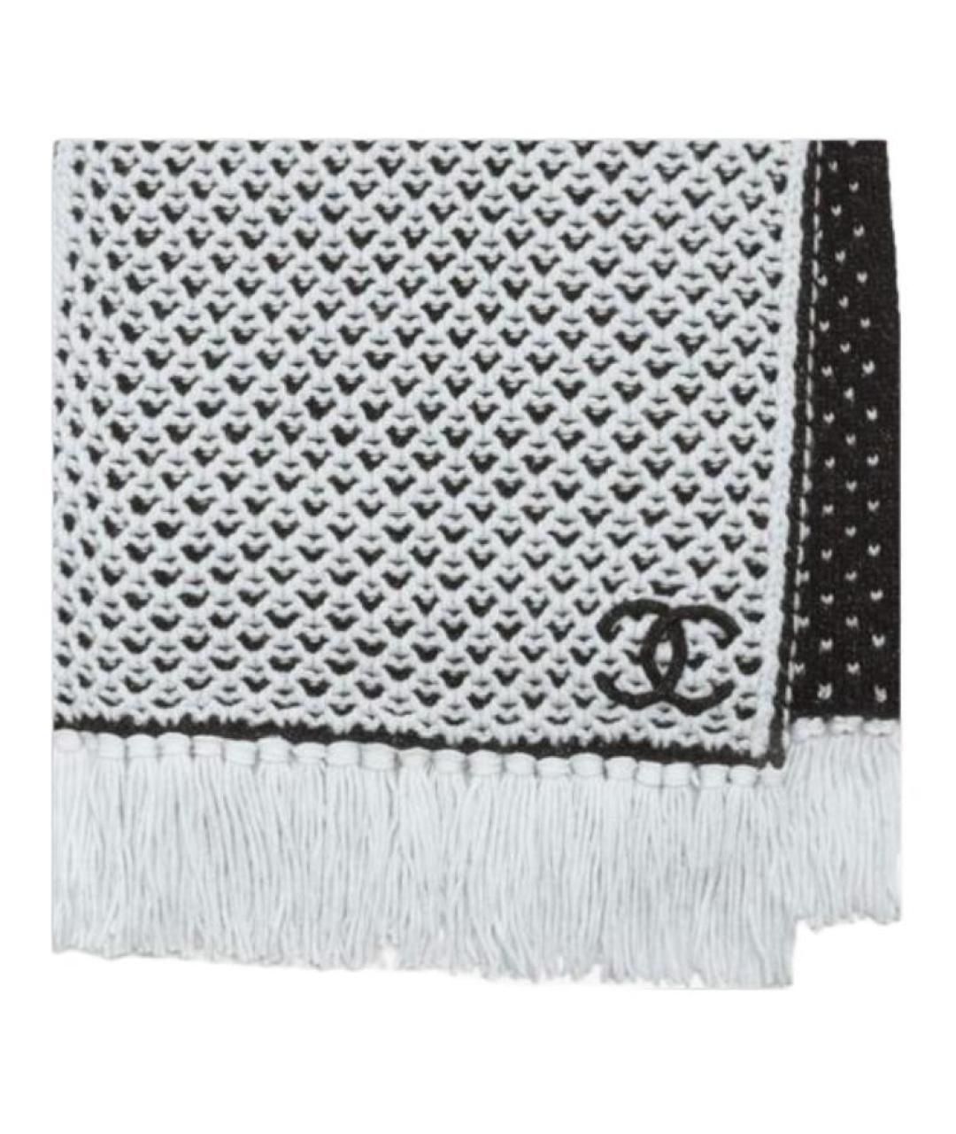 CHANEL Черный кашемировый шарф, фото 2