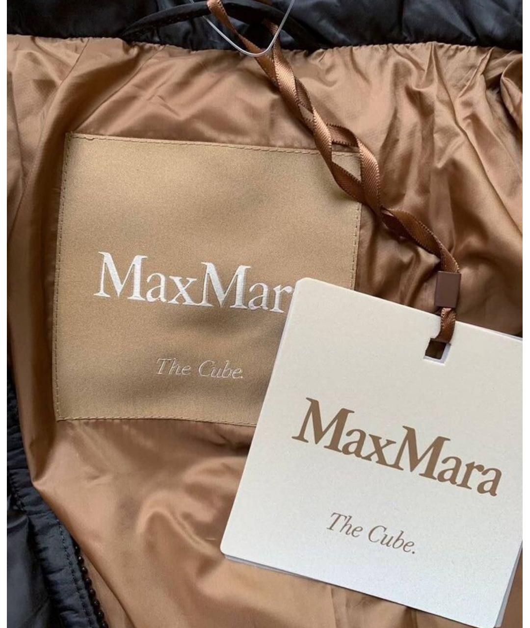 MAX MARA Черный полиэстеровый пуховик, фото 6