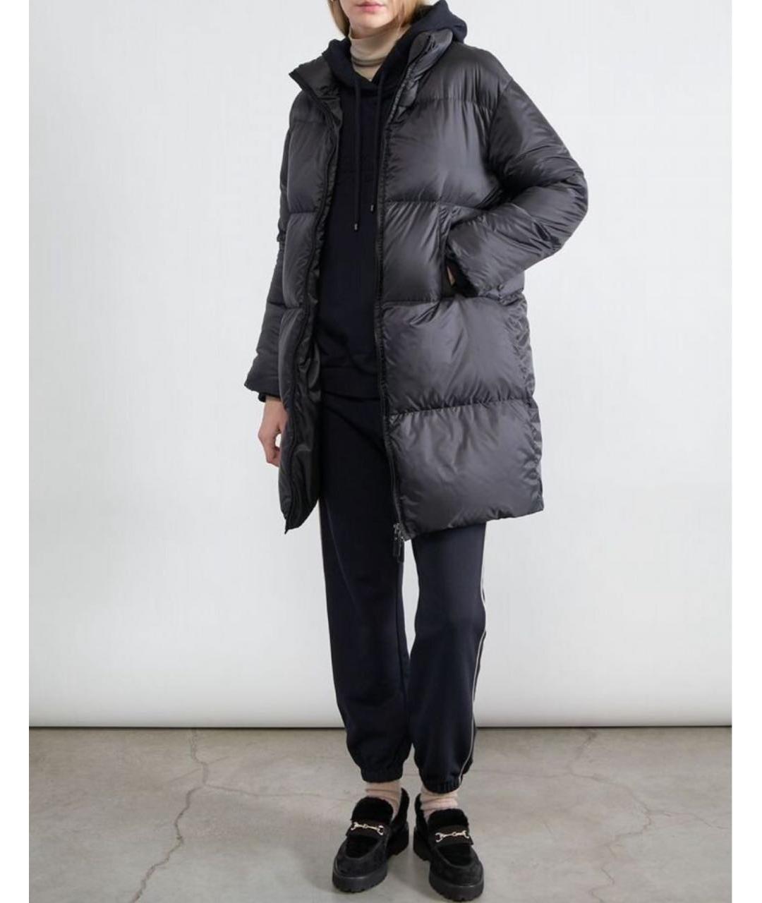MAX MARA Черный полиэстеровый пуховик, фото 8