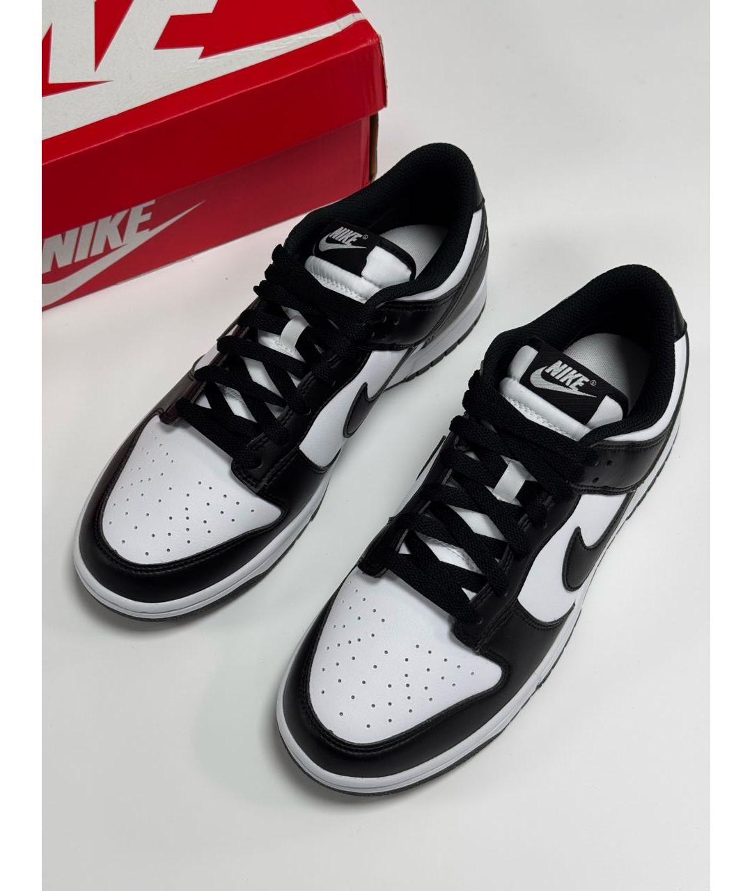 NIKE Черные кожаные низкие кроссовки / кеды, фото 2