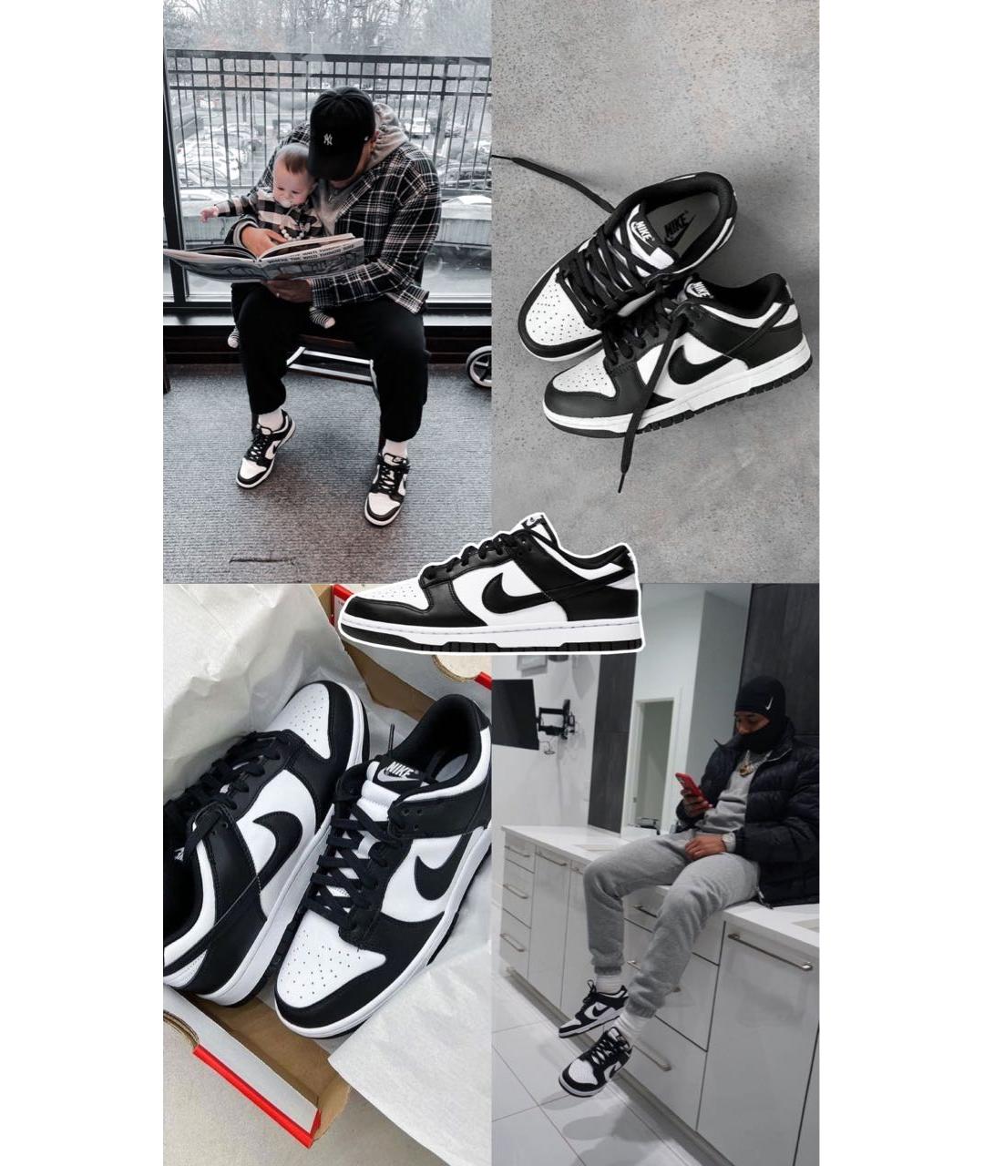 NIKE Черные кожаные низкие кроссовки / кеды, фото 7