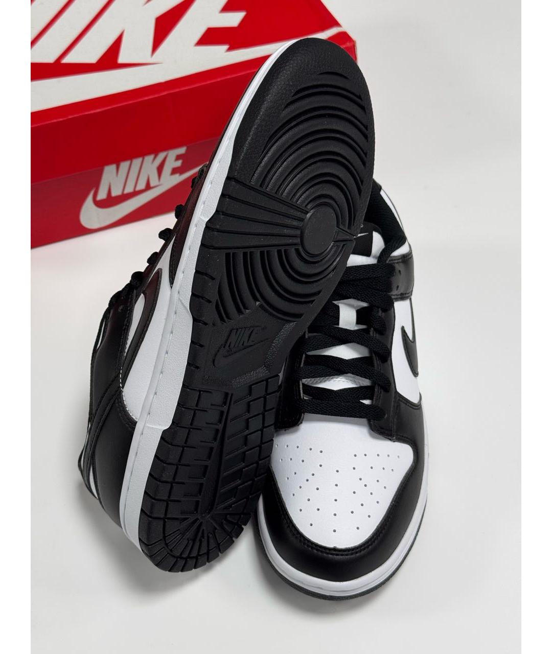 NIKE Черные кожаные низкие кроссовки / кеды, фото 5