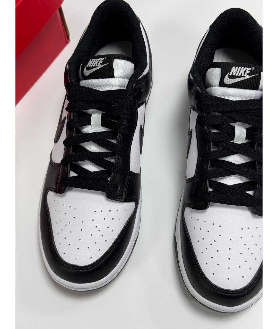 NIKE Черные кожаные низкие кроссовки / кеды, фото 3