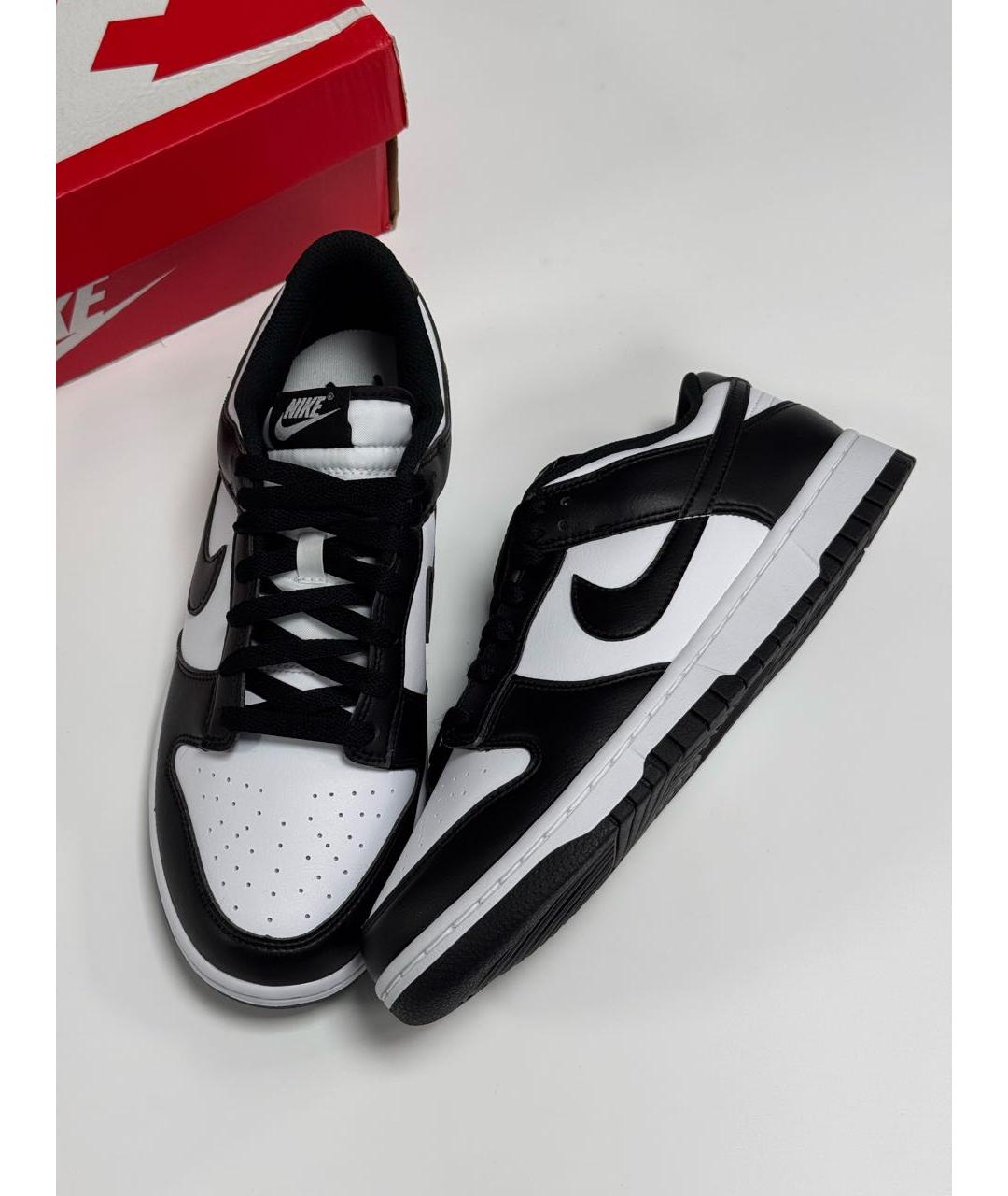 NIKE Черные кожаные низкие кроссовки / кеды, фото 4