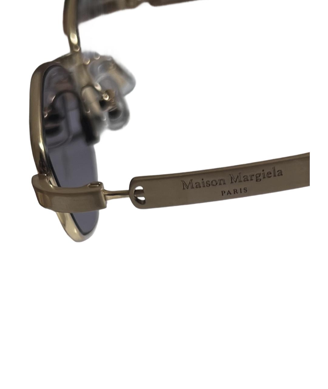 MAISON MARGIELA Золотые металлические солнцезащитные очки, фото 2