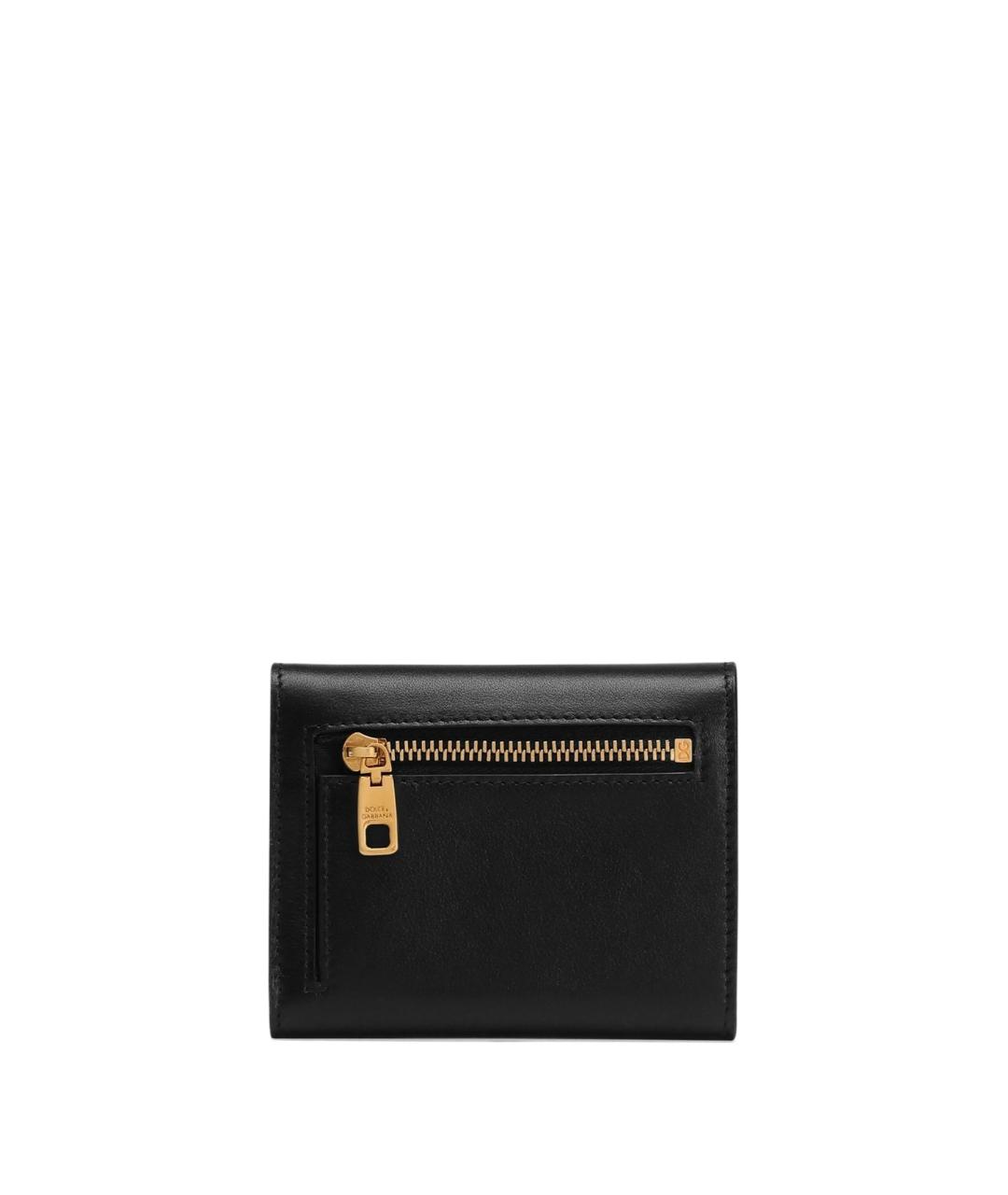 DOLCE&GABBANA Черный кожаный кошелек, фото 3