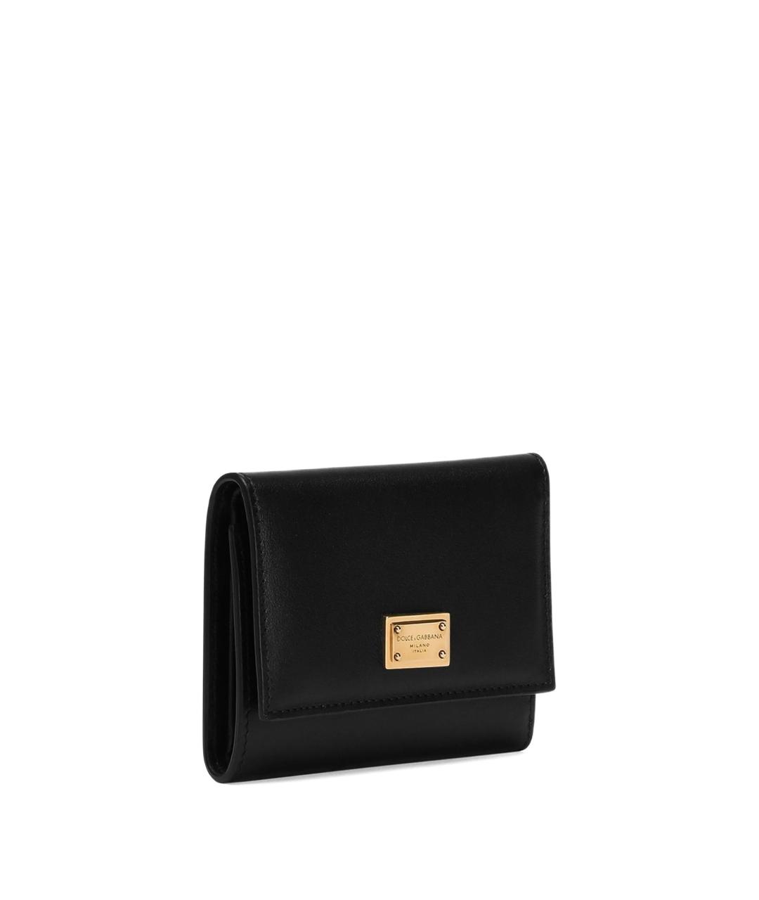 DOLCE&GABBANA Черный кожаный кошелек, фото 2