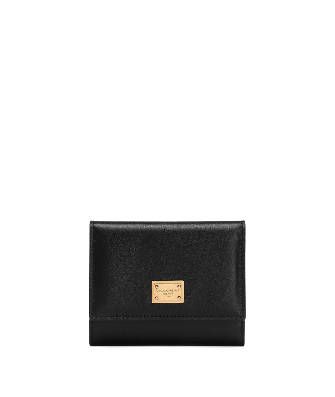 DOLCE&GABBANA Черный кожаный кошелек, фото 1