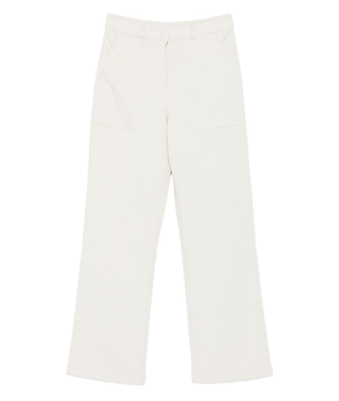 'S MAX MARA Белые хлопковые прямые брюки, фото 1
