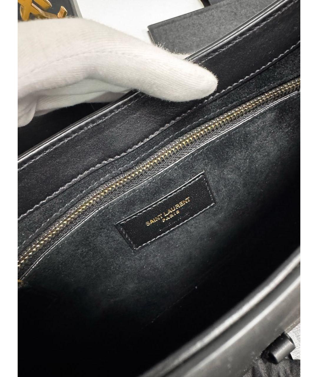 SAINT LAURENT Черная кожаная сумка через плечо, фото 7