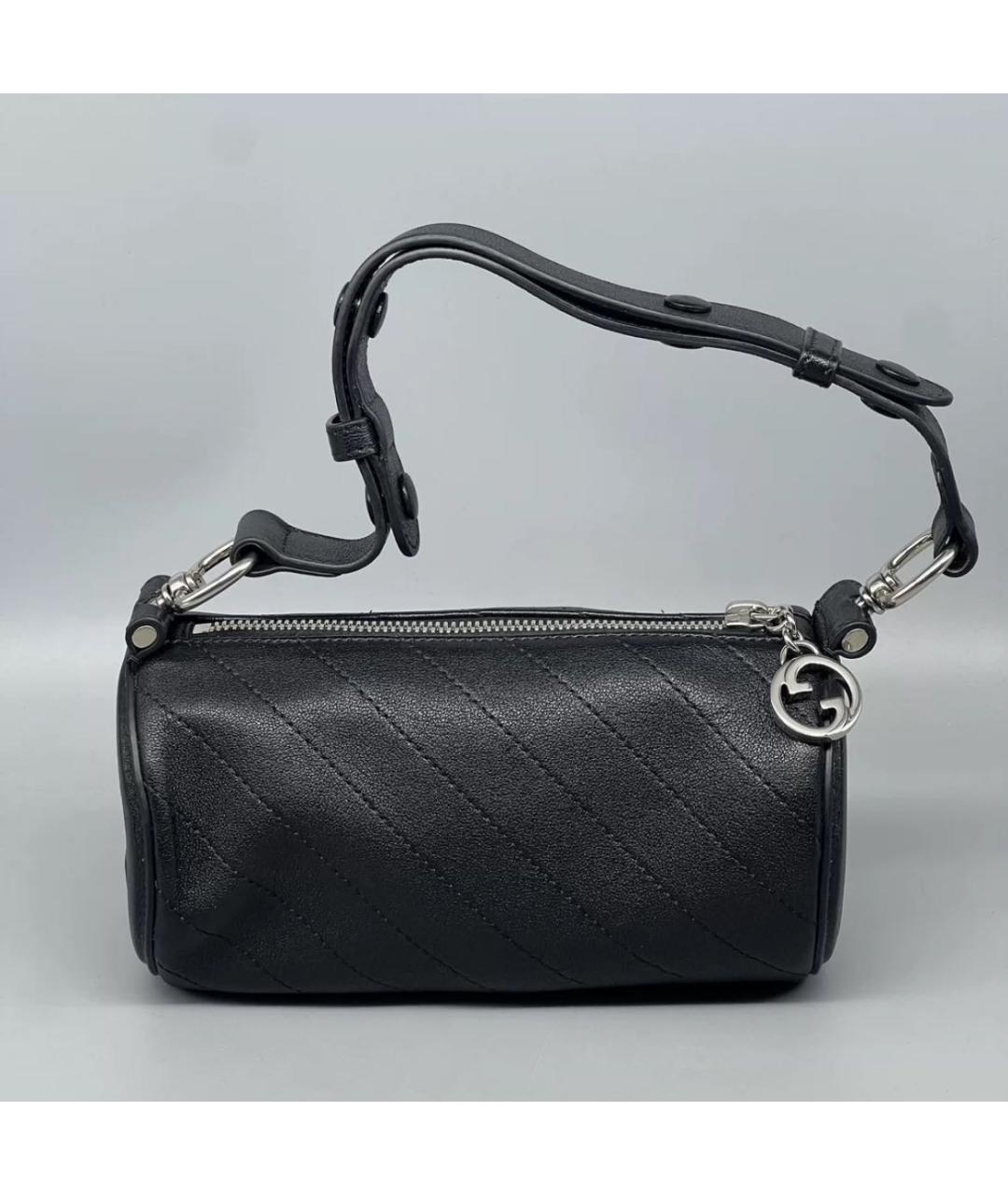 GUCCI Черная кожаная сумка с короткими ручками, фото 3