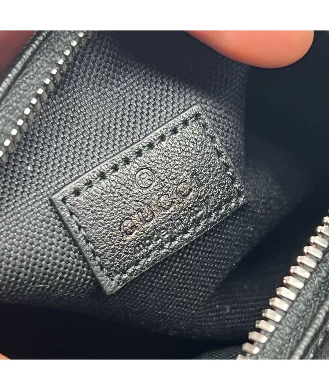 GUCCI Черная кожаная сумка с короткими ручками, фото 4
