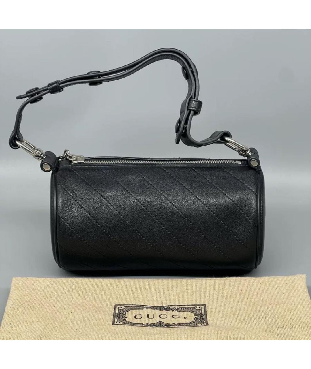 GUCCI Черная кожаная сумка с короткими ручками, фото 2