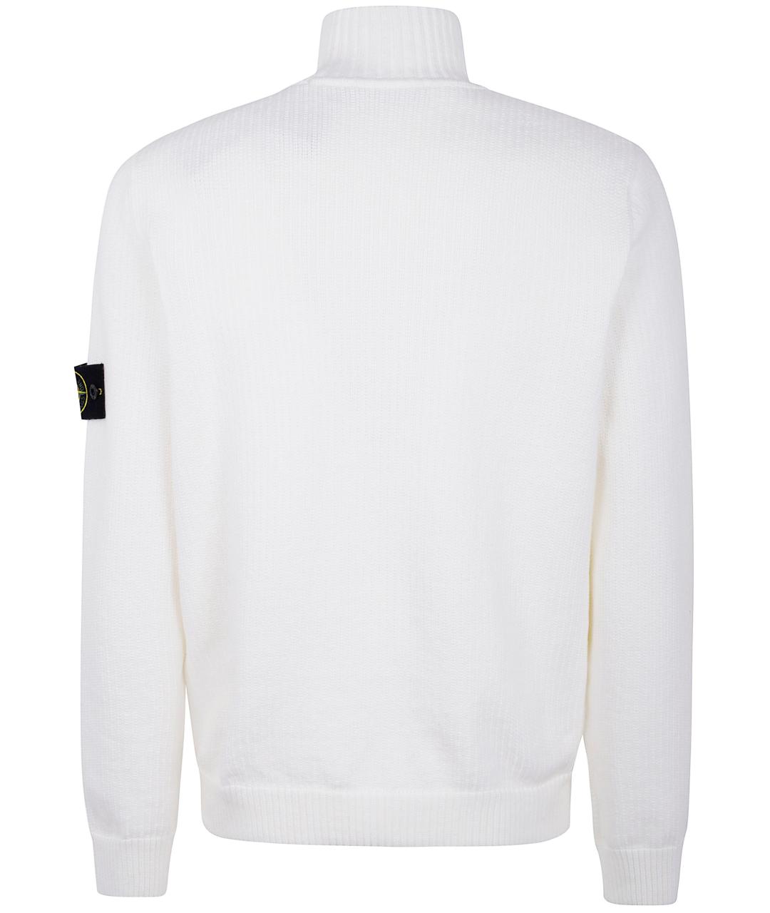 STONE ISLAND Белый хлопковый джемпер / свитер, фото 4