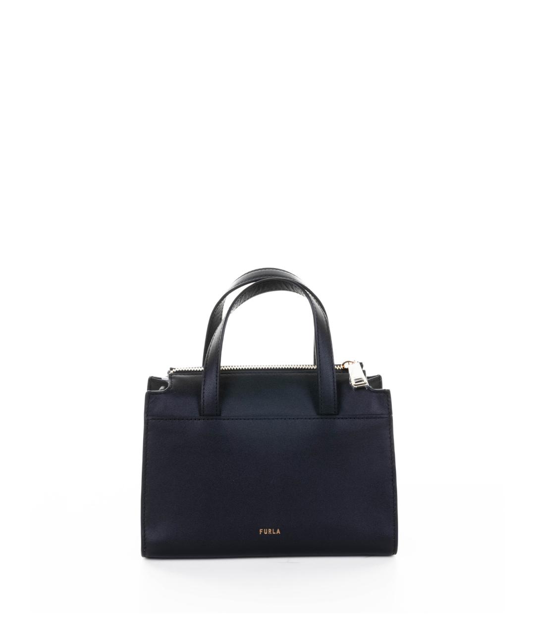 FURLA Черная кожаная сумка с короткими ручками, фото 3