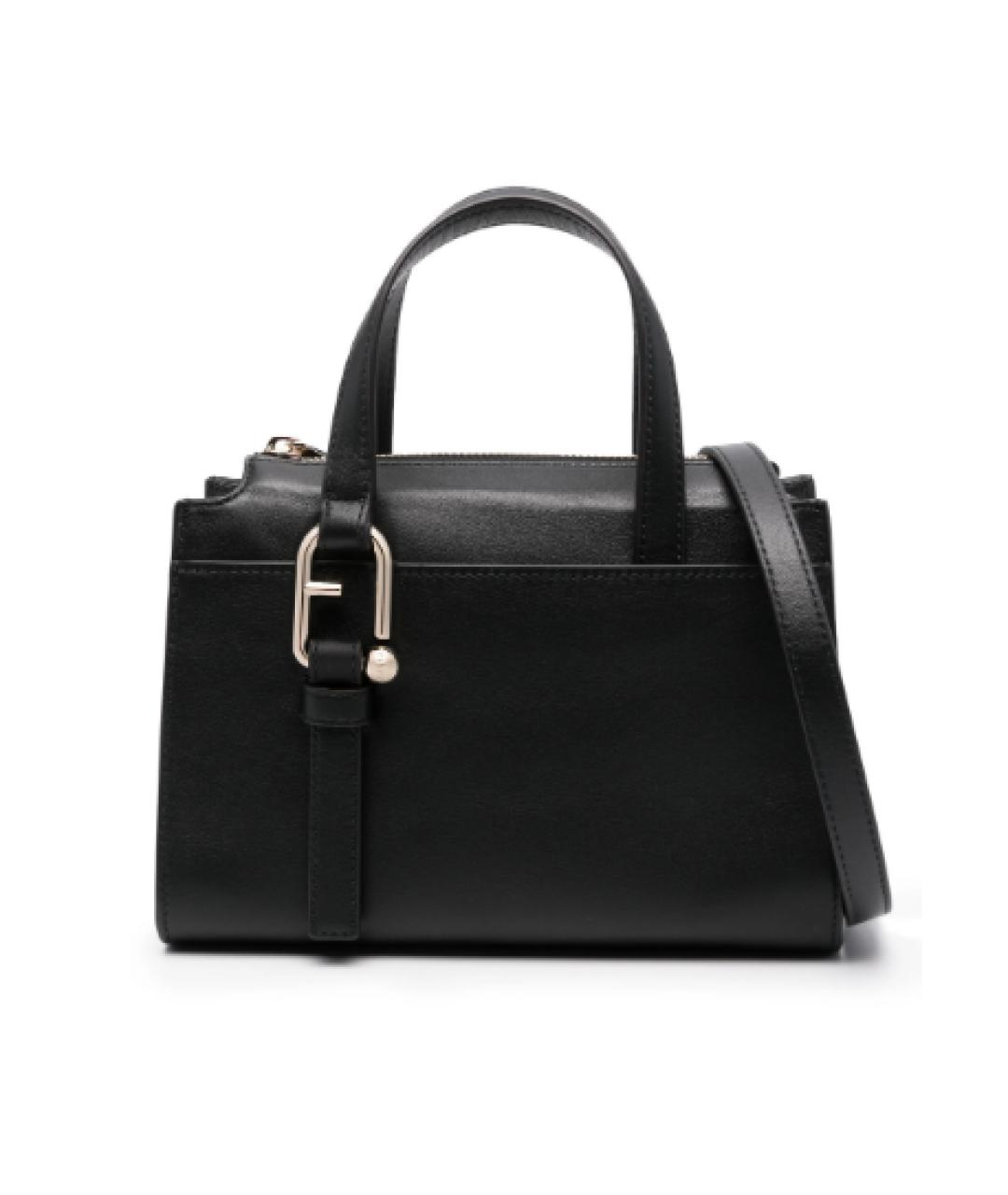 FURLA Черная кожаная сумка с короткими ручками, фото 5