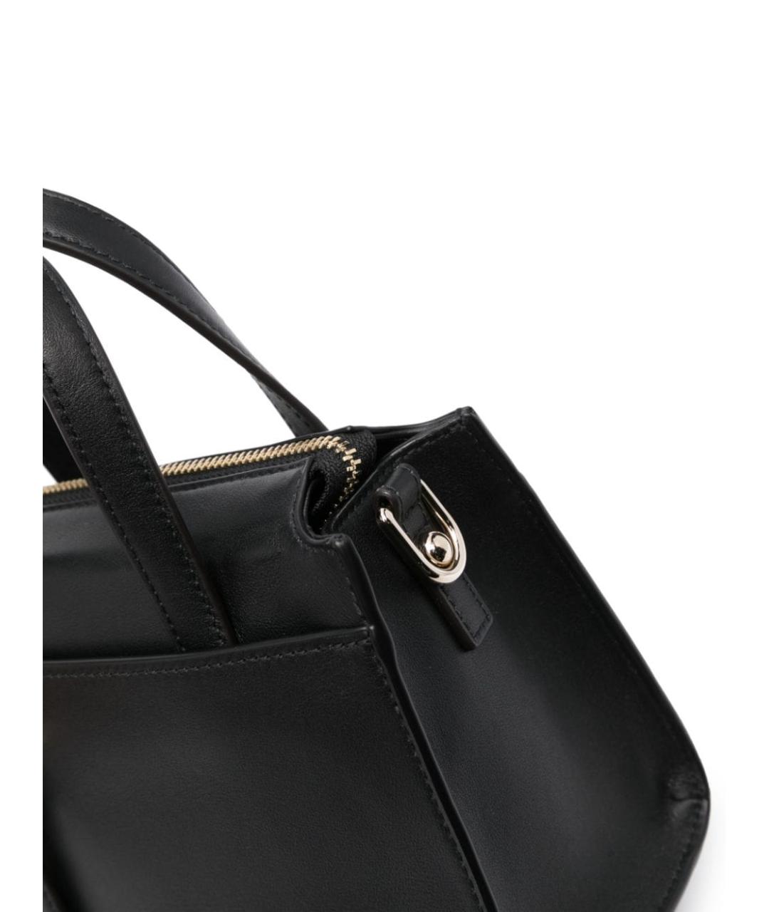 FURLA Черная кожаная сумка с короткими ручками, фото 4