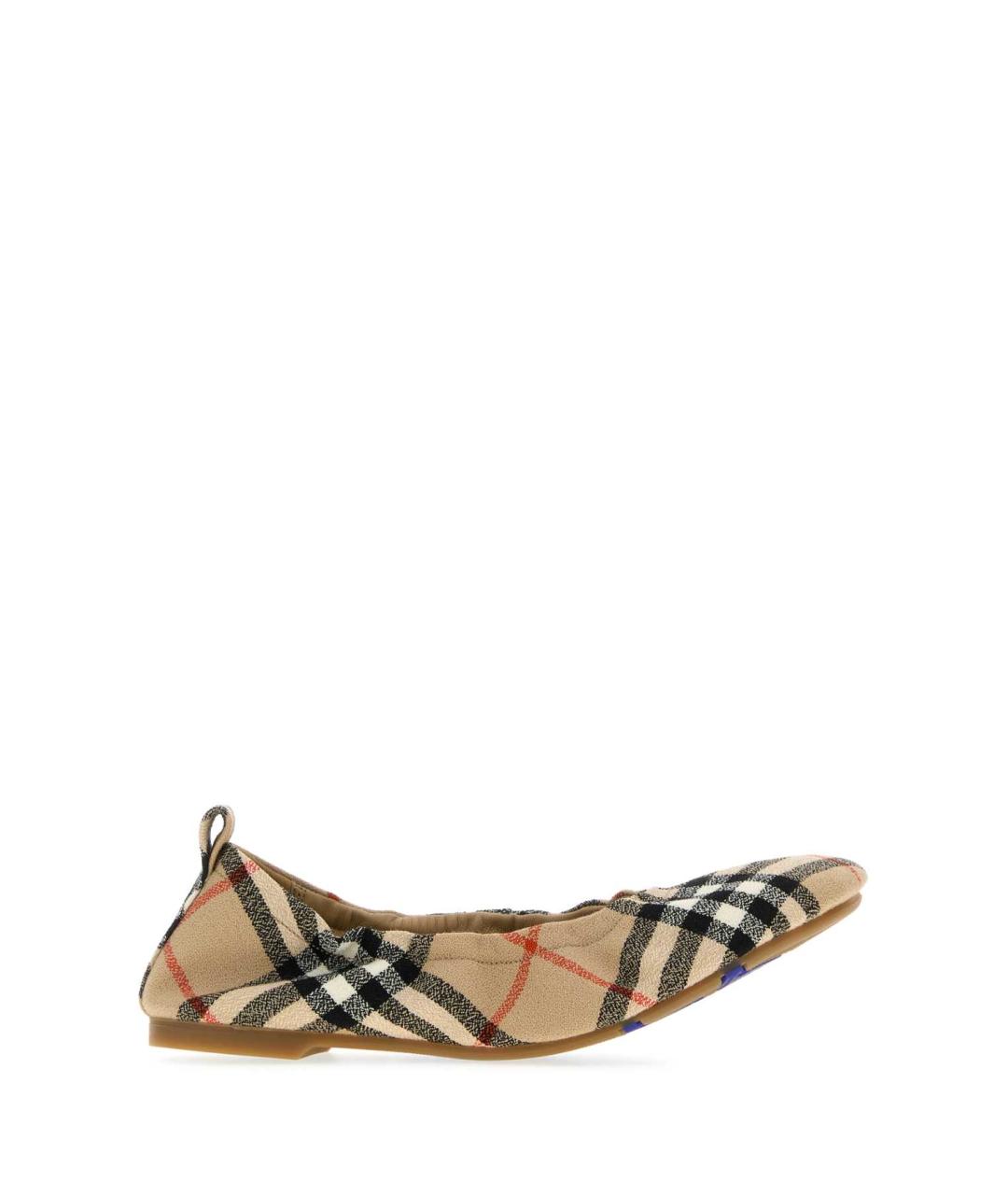 BURBERRY Бежевые текстильные балетки, фото 1