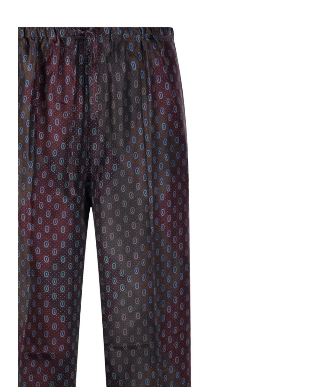 DRIES VAN NOTEN Мульти шелковые прямые брюки, фото 4