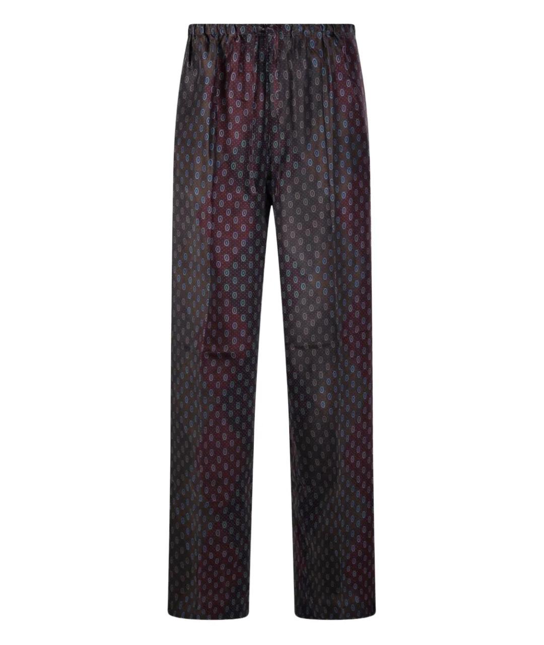 DRIES VAN NOTEN Мульти шелковые прямые брюки, фото 1