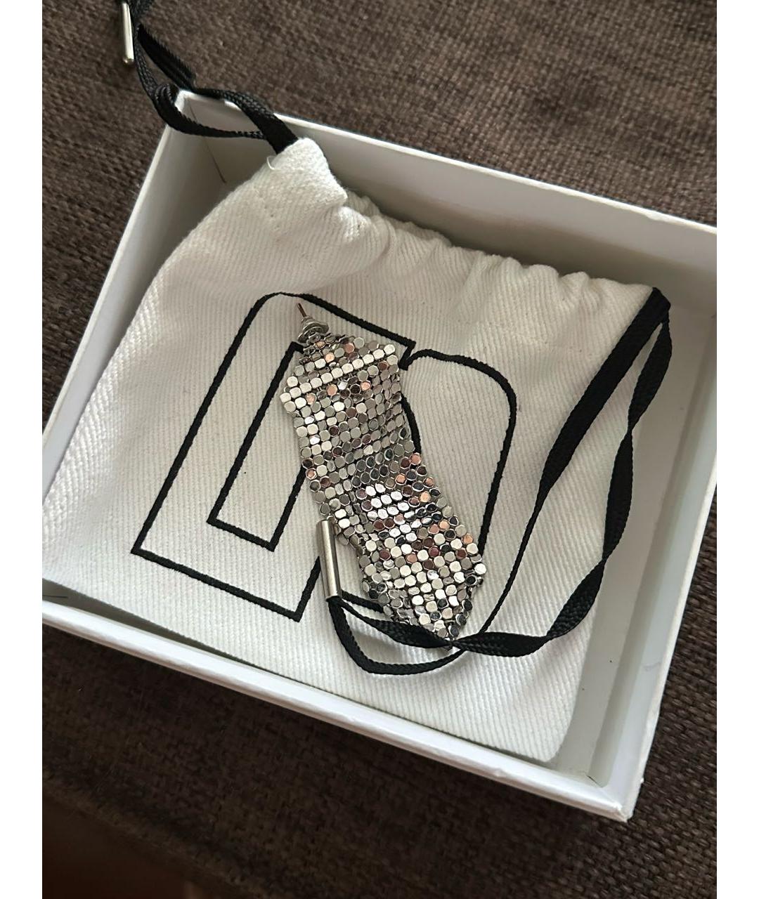 PACO RABANNE Серебряные металлические серьги, фото 5