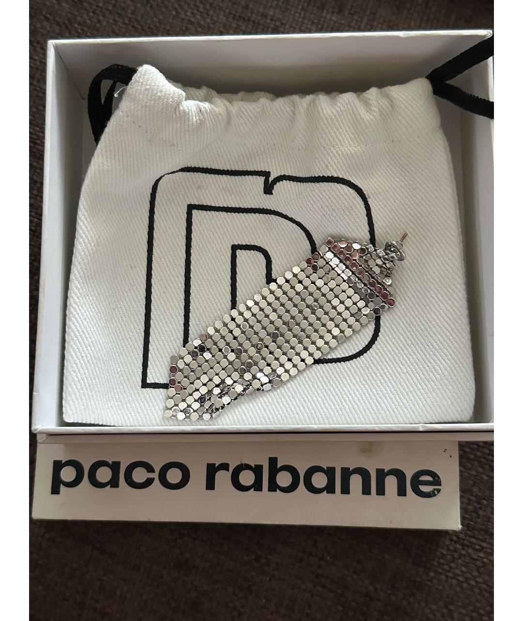 PACO RABANNE Серебряные металлические серьги, фото 3