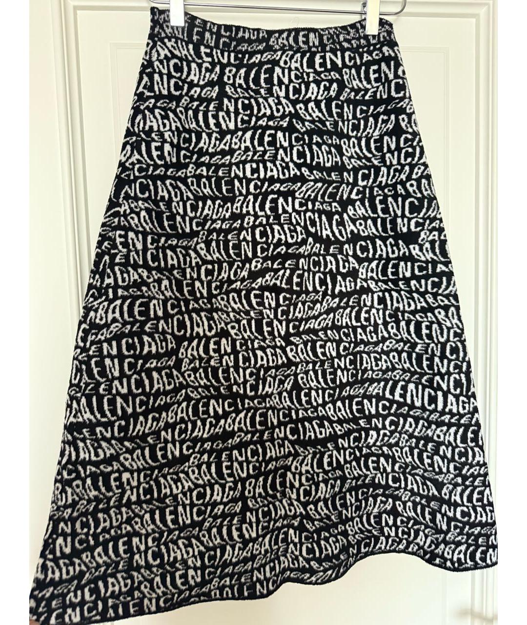BALENCIAGA Черная вискозная юбка миди, фото 2