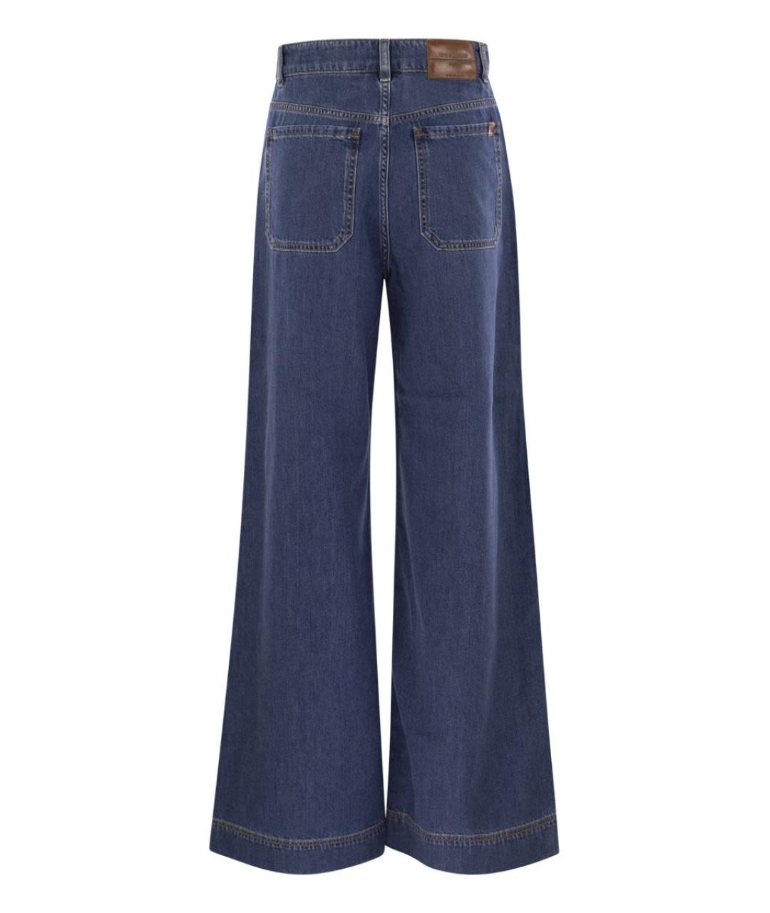 WEEKEND MAX MARA Синие хлопковые прямые брюки, фото 2