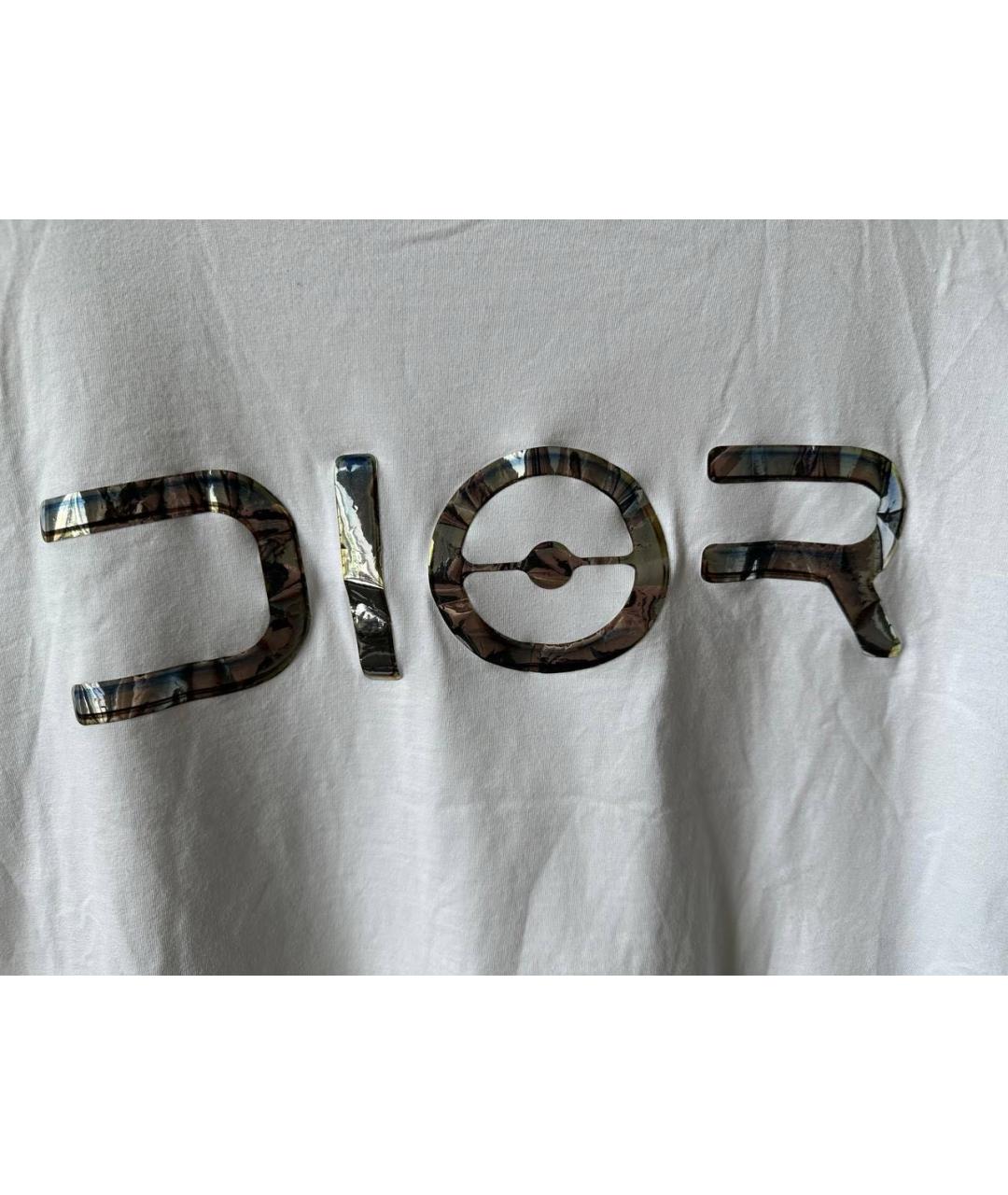 CHRISTIAN DIOR Белая хлопковая футболка, фото 3