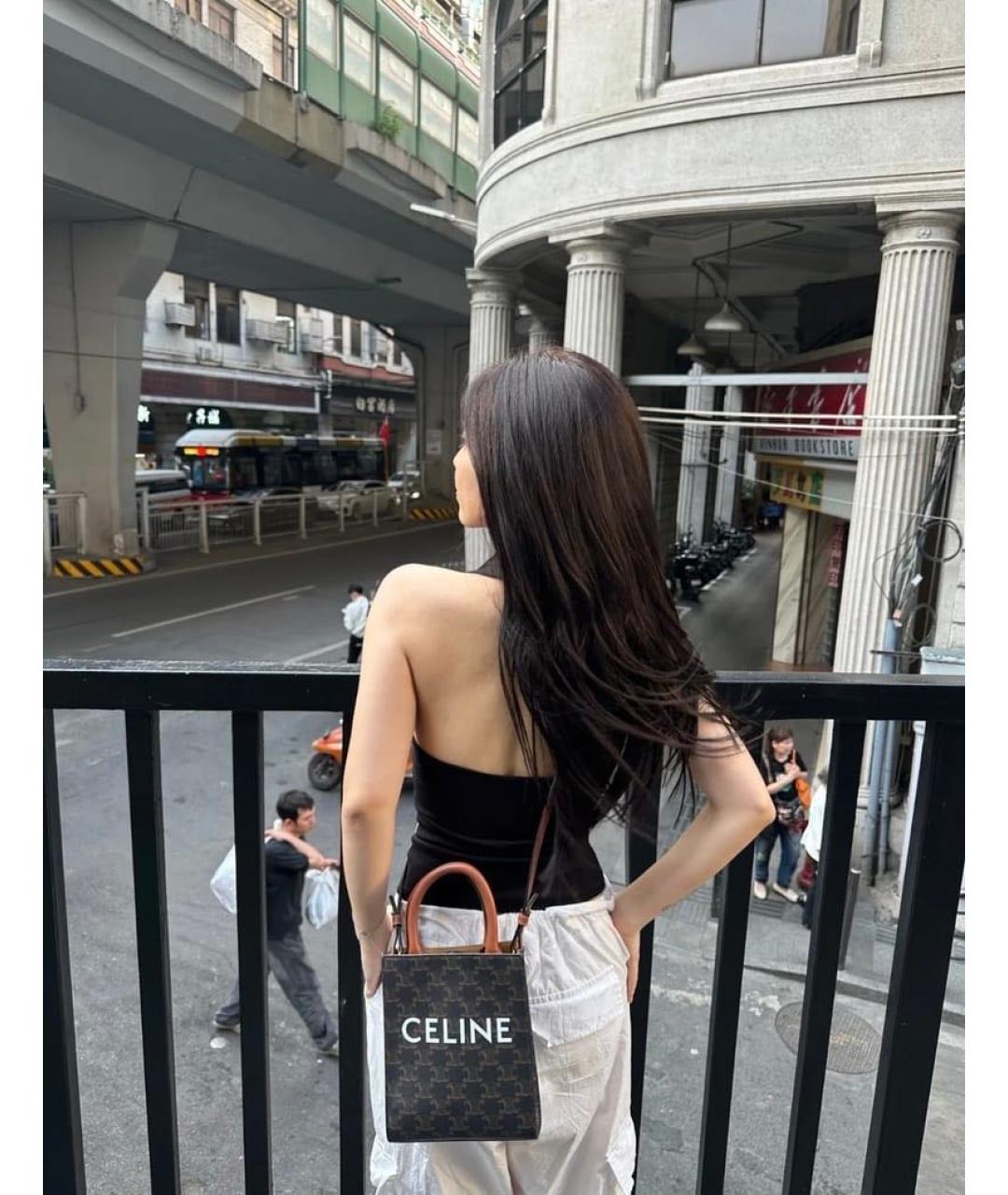 CELINE Коричневая сумка с короткими ручками, фото 6