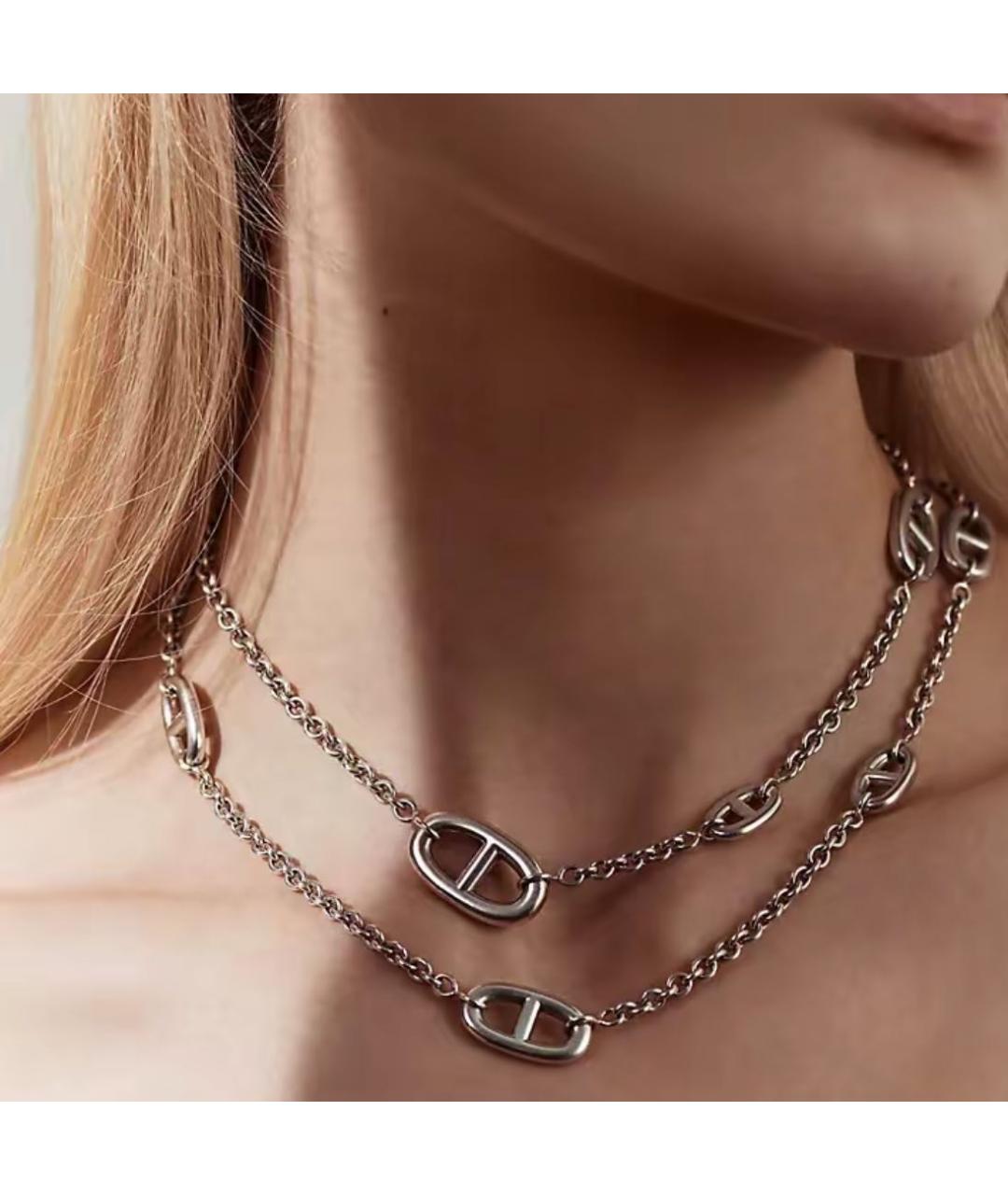 HERMES Серебряное серебряное колье, фото 3