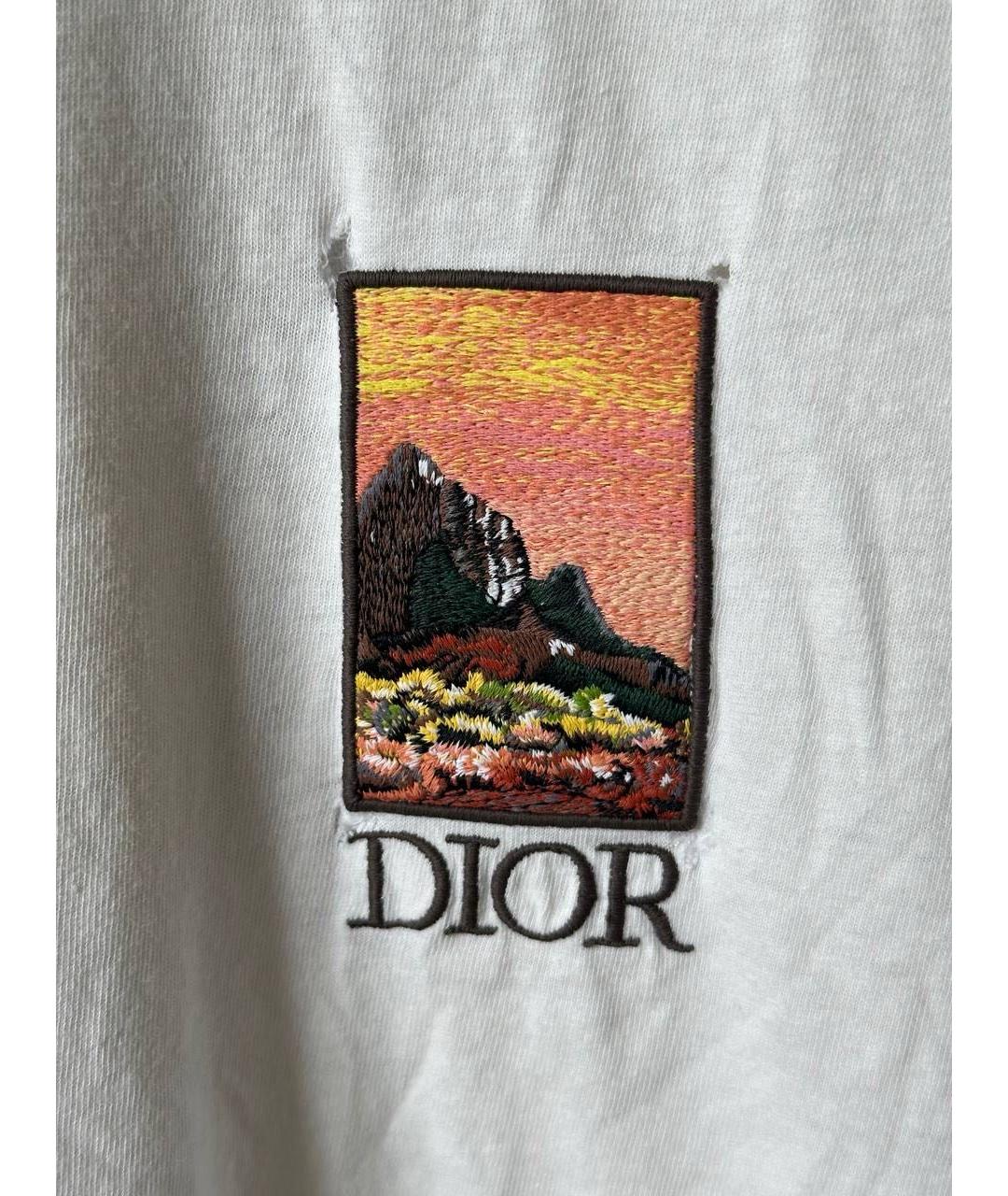 CHRISTIAN DIOR Белая хлопковая футболка, фото 3