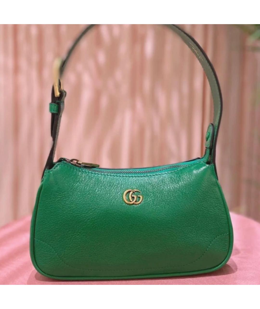 GUCCI Зеленая кожаная сумка с короткими ручками, фото 3