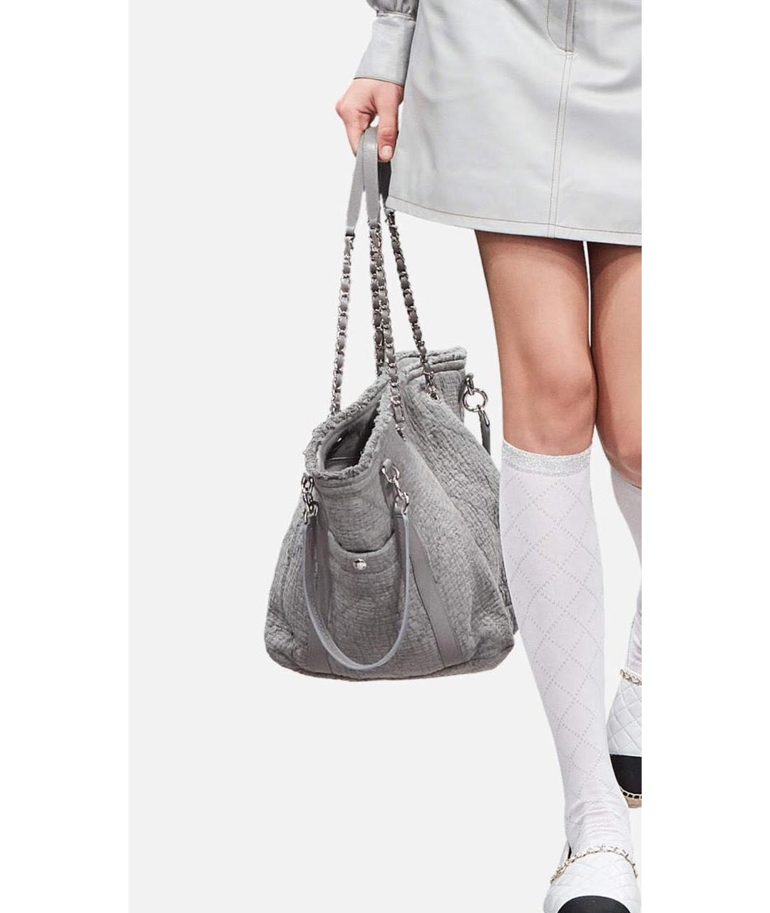 CHANEL Серая сумка тоут, фото 7