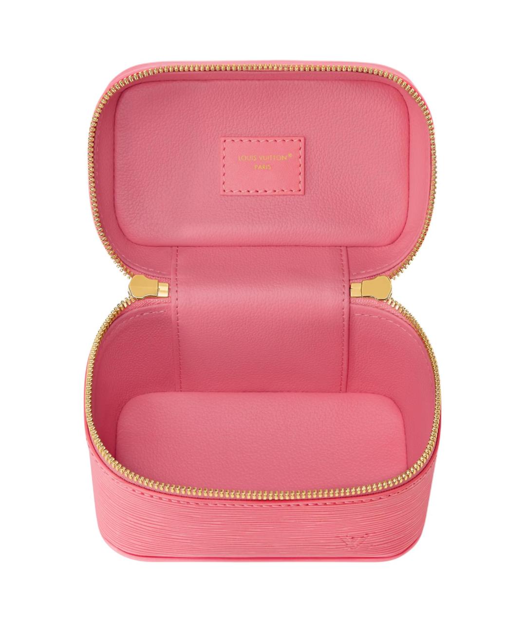 LOUIS VUITTON Розовая кожаная косметичка, фото 4