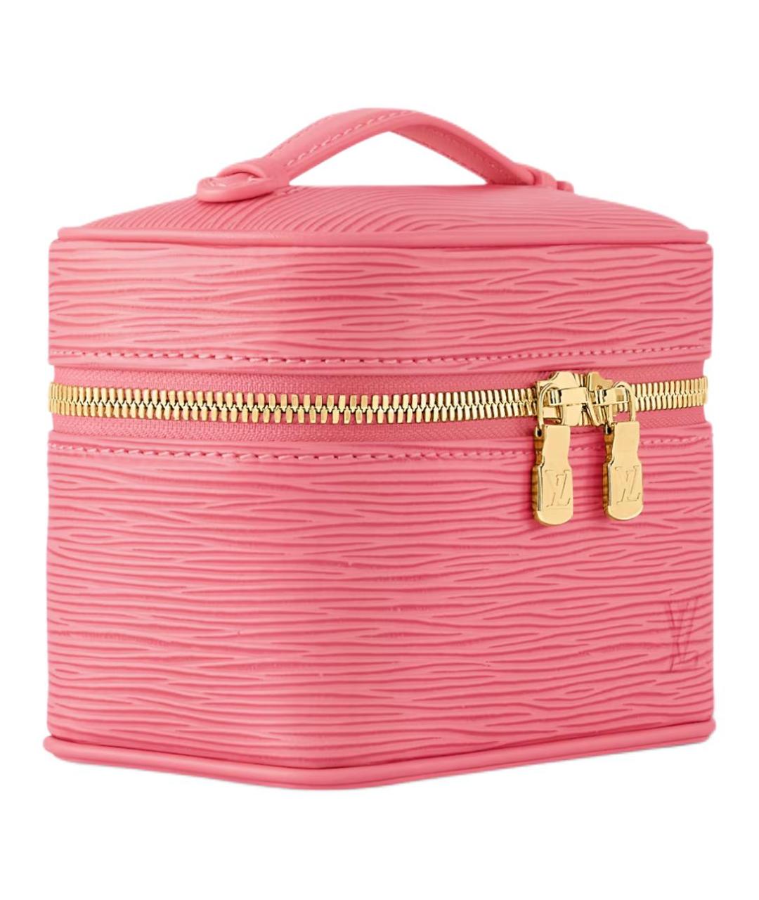 LOUIS VUITTON Розовая кожаная косметичка, фото 2