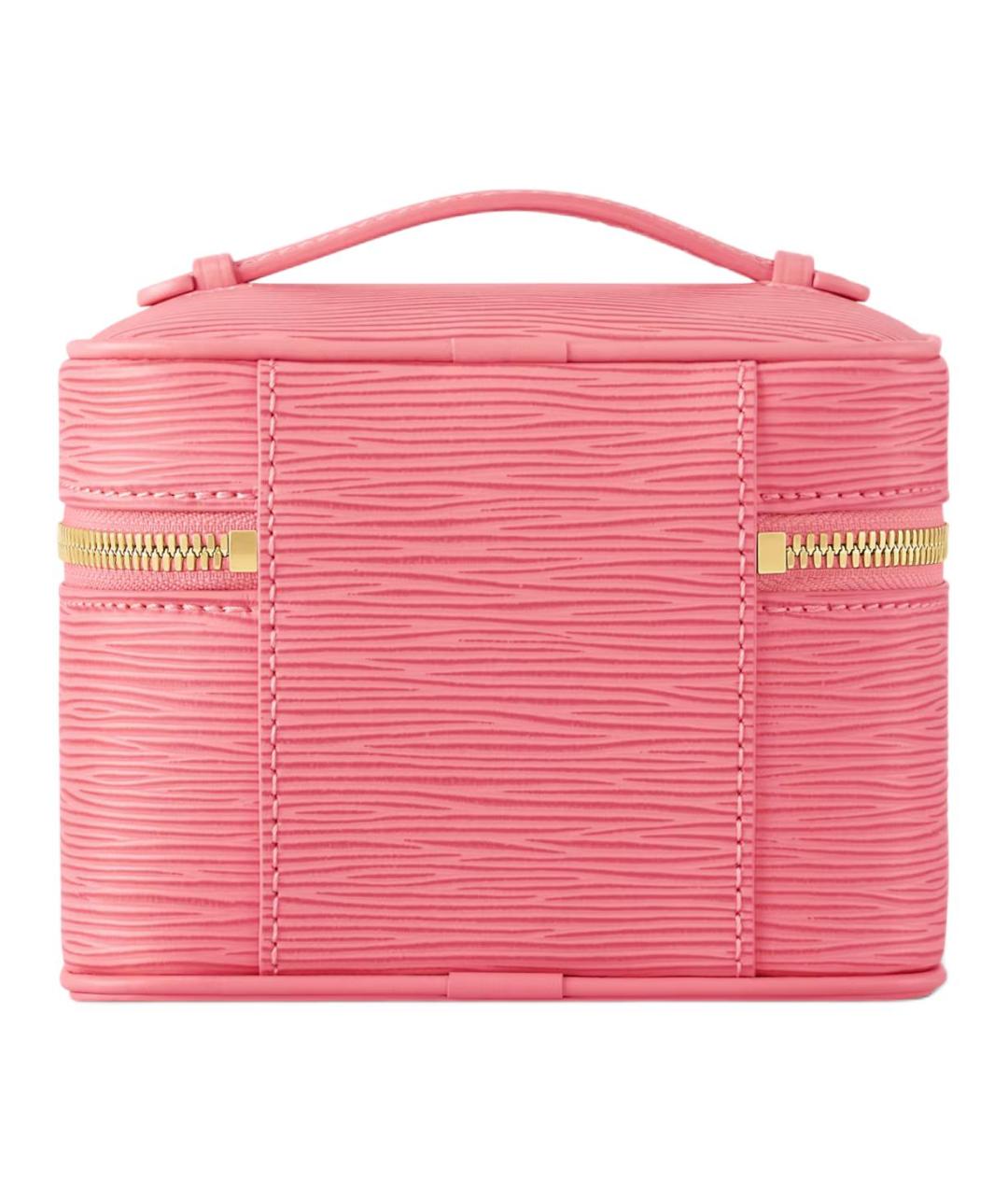 LOUIS VUITTON Розовая кожаная косметичка, фото 3