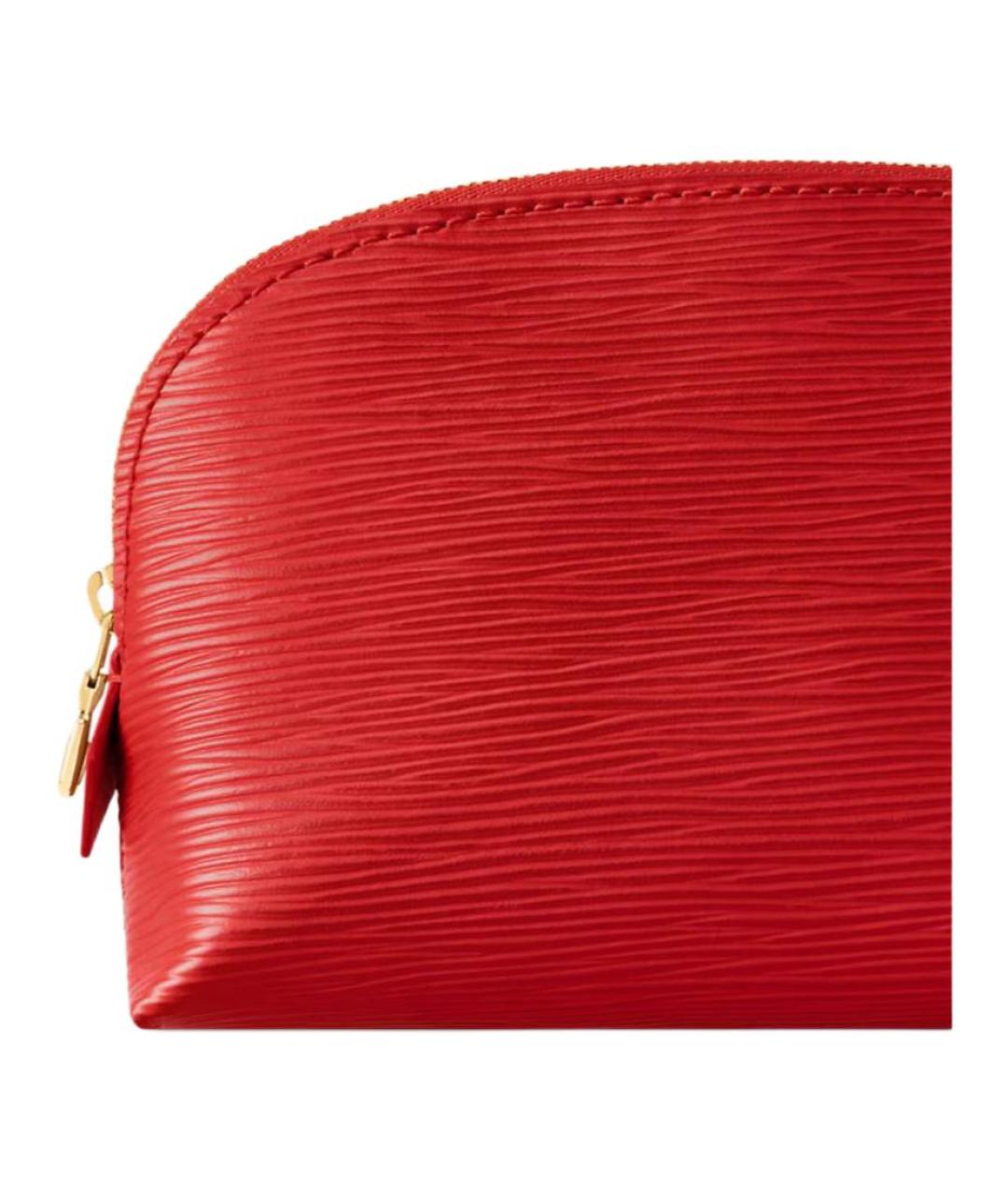 LOUIS VUITTON Красная кожаная косметичка, фото 5